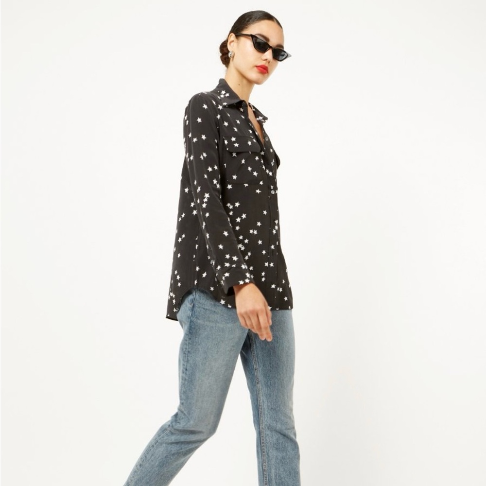 Equipment Slim Signature Stars Blouse Small